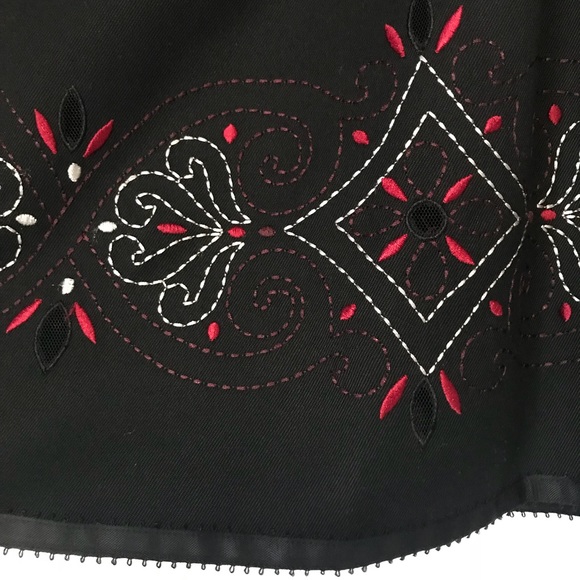 LOFT Embroidered Pleated Skirt - Picture 3 of 4